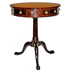 English Regency Style Drum Table 19th Century