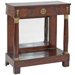 Diminutive French Empire Mahogany and Ormolu Console