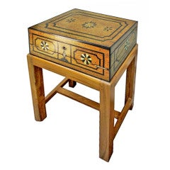 British Colonial Inlaid Satinwood Slope on Stand 19th C