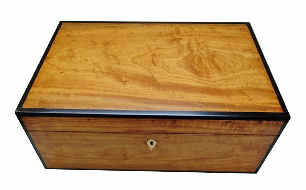 British Colonial Inlaid Satinwood Box on Stand, 19th Century
