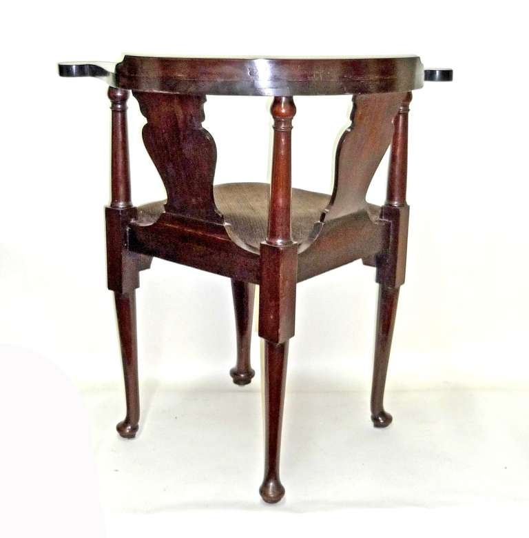 Rococo 18th Century George II Mahogany Corner Chair