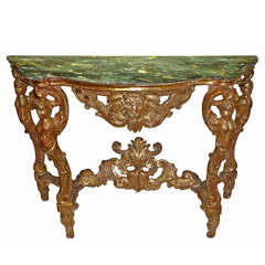 18th Century talian Carved Giltwood Console Table, circa 1730