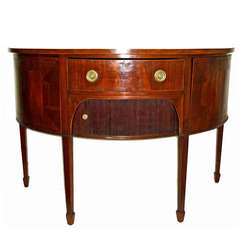 English Mahogany Demi Lune Sideboard, circa 1850