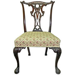 George III Style Carved Mahogany Side Chair