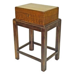 American Victorian Figured Burl Oak Lap Desk 19th C