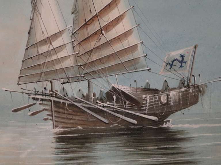 Chinese Export 'China Trade' Painting Circa 1880