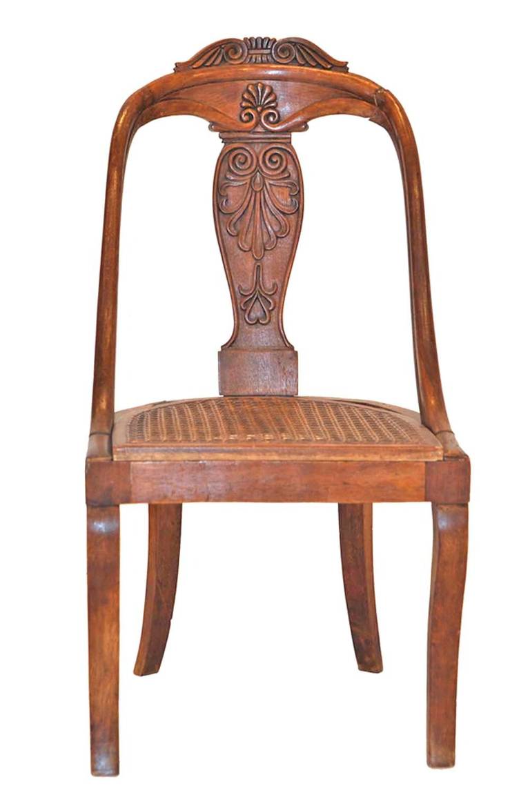 Suite of Ten Venetian Walnut Barrel-Back Side Chairs