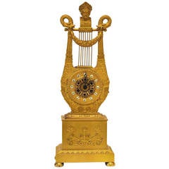 Early 19th Century French, Neoclassical Bronze Dore Clock