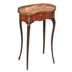 Louis XVI Rouge Marble and Veneered Occasional Table