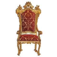 18th Century Italian Emilian Giltwood Armchair