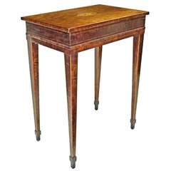 18th C George III Inlaid Satinwood Sewing Table