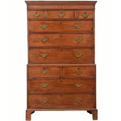 18th Century English George III Mahogany Chest on Chest