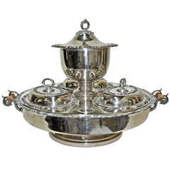 English Victorian Silver Plated Revolving Supper Set 19th C