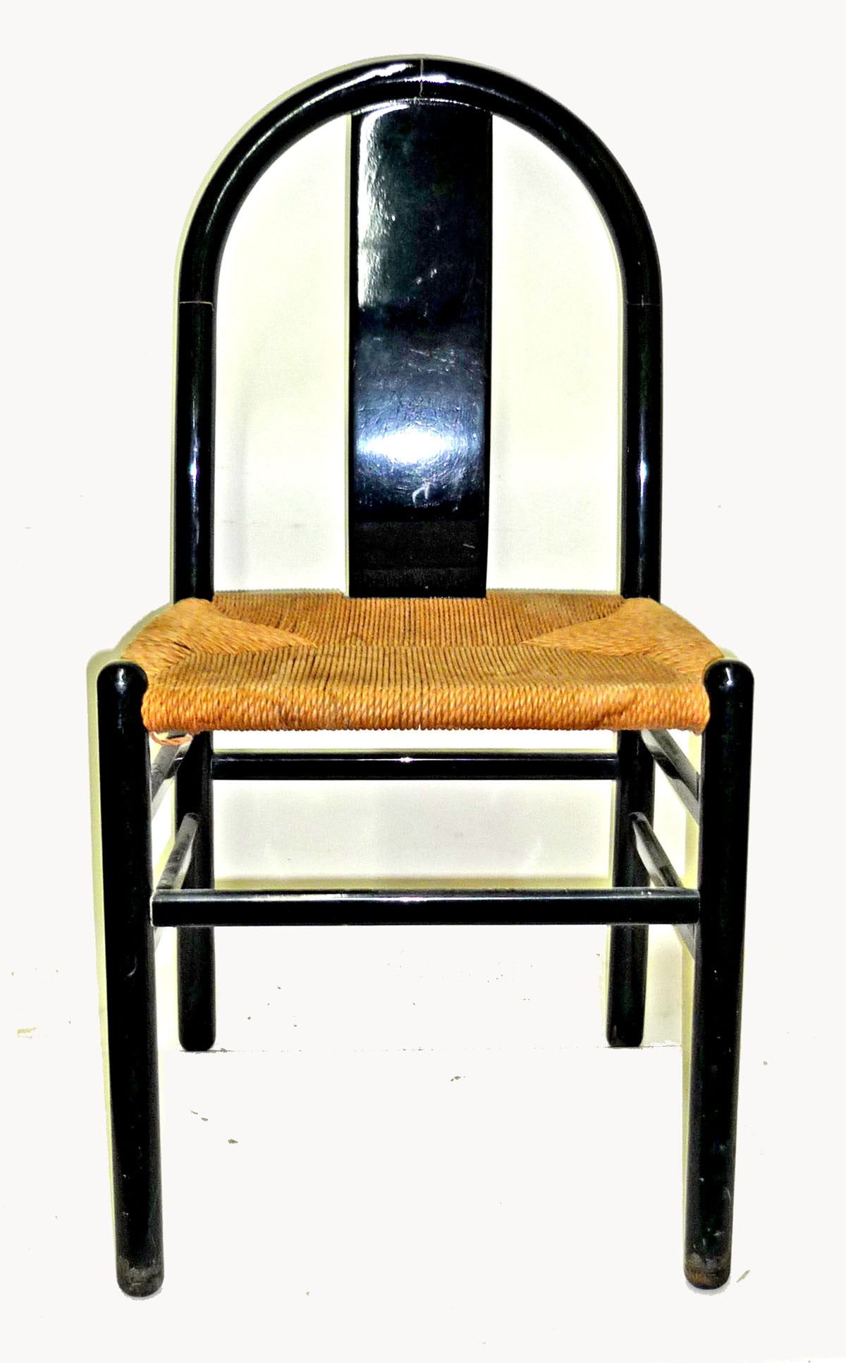 Modern Set of 10 Charles Stendig Italian Black Lacquered Beechwood Chairs 1970's For Sale