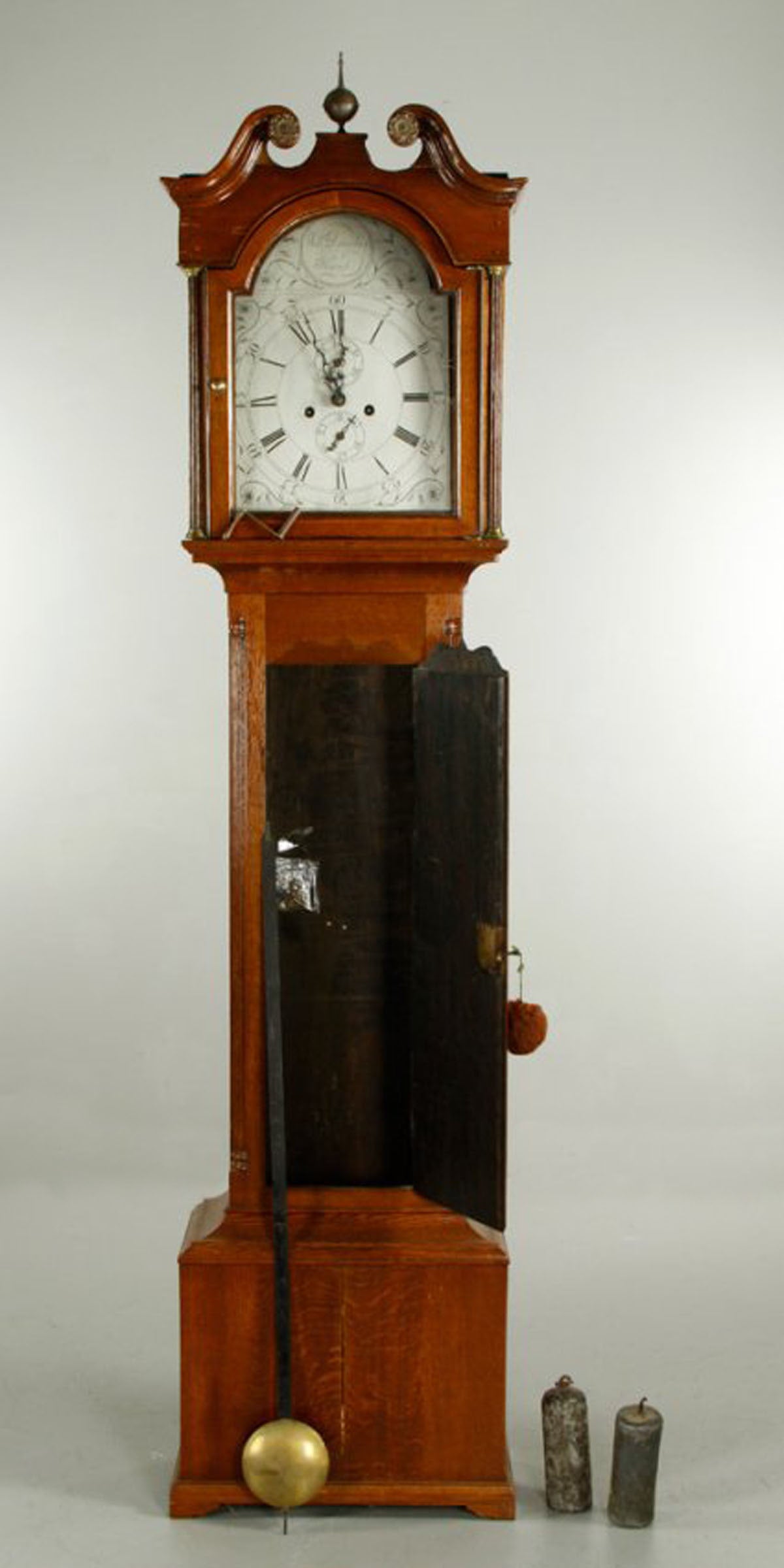 Scottish Oak Tall Case Clock, by William Douglas of Hawick, circa 1810 In Good Condition For Sale In Louisville, KY