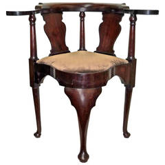 George II Mahogany Corner Chair, 18th Century