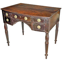 British Colonial Carved Mahogany Regency Desk, Early 19th Century