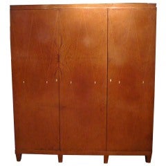 English Art Deco Period Ivory Inlaid and Amboyna Armoire