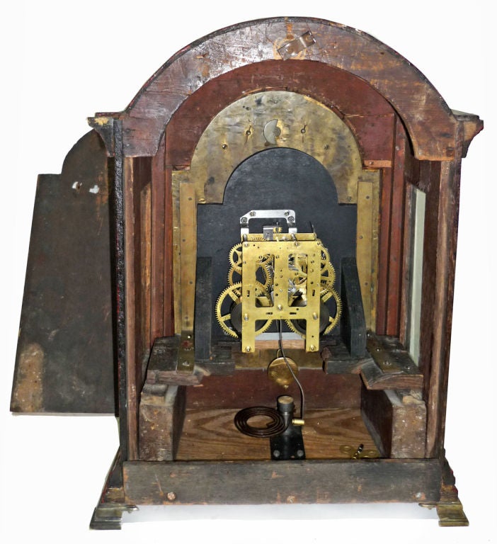 18th Century and Earlier Red Lacquered Chinoiserie Bracket Clock Markwick - Markham