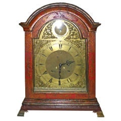 Red Lacquered Chinoiserie Bracket Clock Markwick - Markham