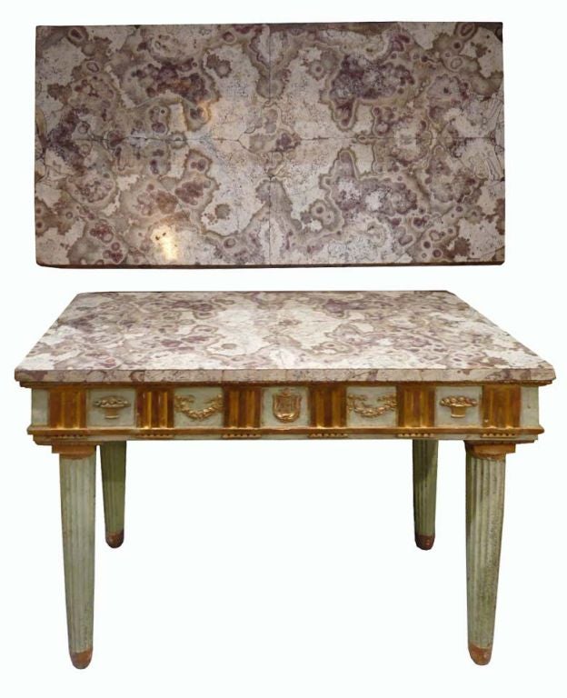 Roman Painted and Giltwood Console Table