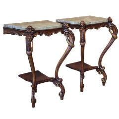 Pair of Venetian Carved and Gilded Console Tables