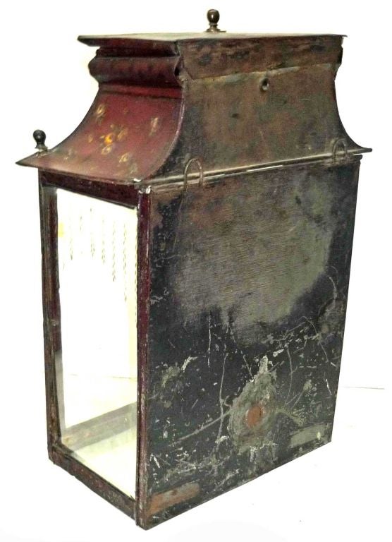 Chippendale Style Red Chinoiserie Toleware Lantern