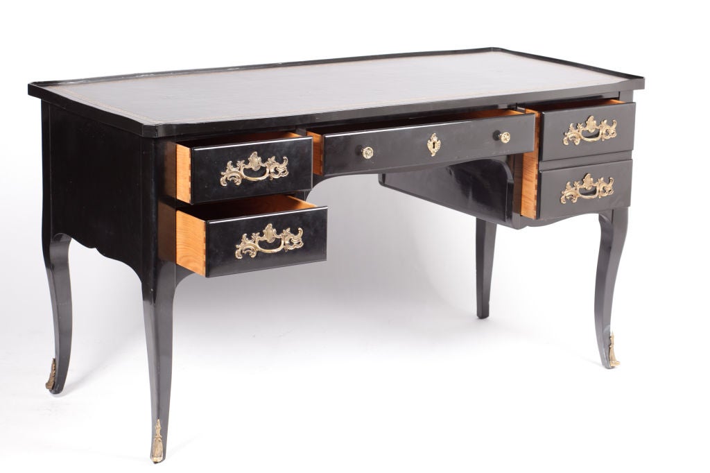American Black Lacquer Desk by Bodart Furniture