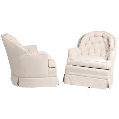Pair Mid-Century French Swivel Chairs