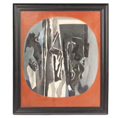 1940's French Abstract Oil Painting