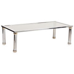 Coffee Table Chrome and Brass