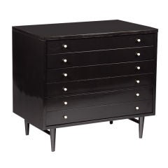 MidCentury Black And White Lacquered Commode