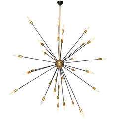Vintage Gold Brass, 32-Light Chandelier