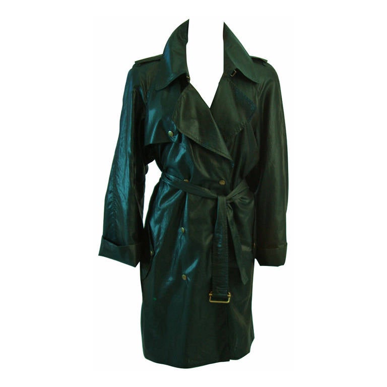 Lanvin Summer 2007 Dark Green Double Breasted Trench Coat Size 38 at ...