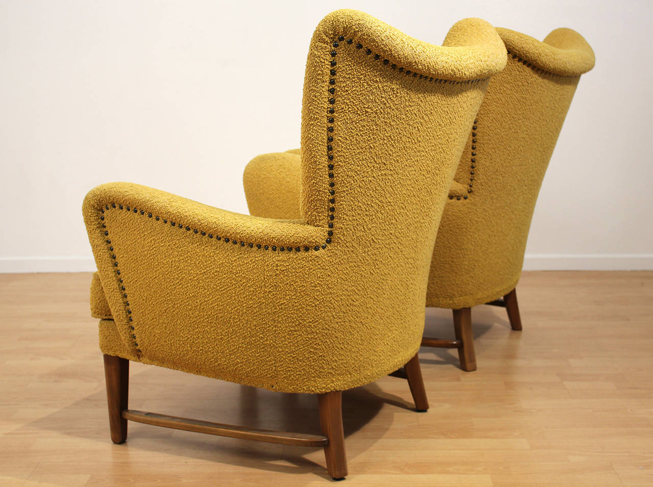 20th Century Early Scandinavian Wingback Lounge Chairs