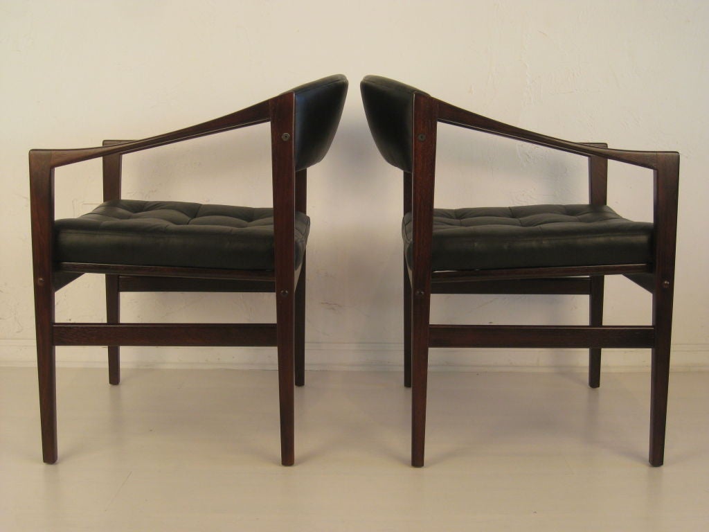 Mid-20th Century Rosewood & Leather Danish Modern Dux Chairs by Ray Zimmerman