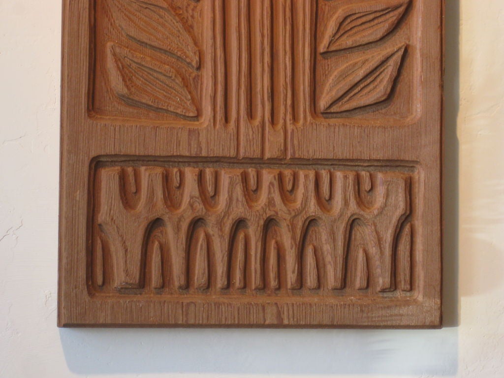 Evelyn Ackerman Carved Redwood Door Panel 1