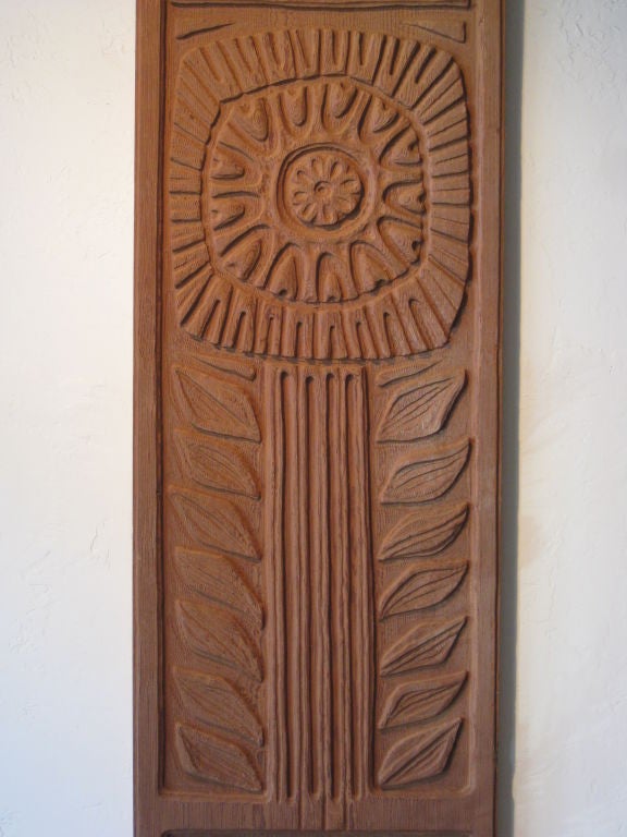 Evelyn Ackerman Carved Redwood Door Panel 2