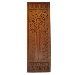 Vintage Evelyn Ackerman Carved Redwood Door Panel