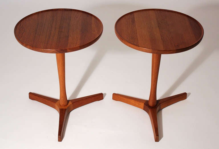 Mid-Century Modern Hans C Andersen Teak Side Tables Denmark