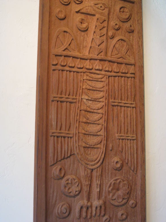 Evelyn Ackerman Carved Redwood Door Panel 2