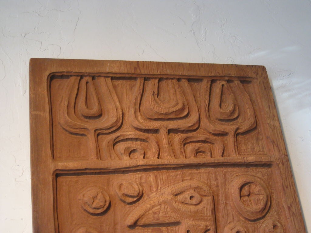 Evelyn Ackerman Carved Redwood Door Panel 4