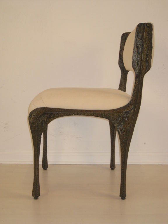 American Sculpted Bronze Chairs by Paul Evans