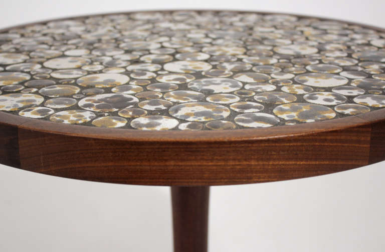 Gordon Martz Ceramic Top Side Table In Excellent Condition In San Diego, CA