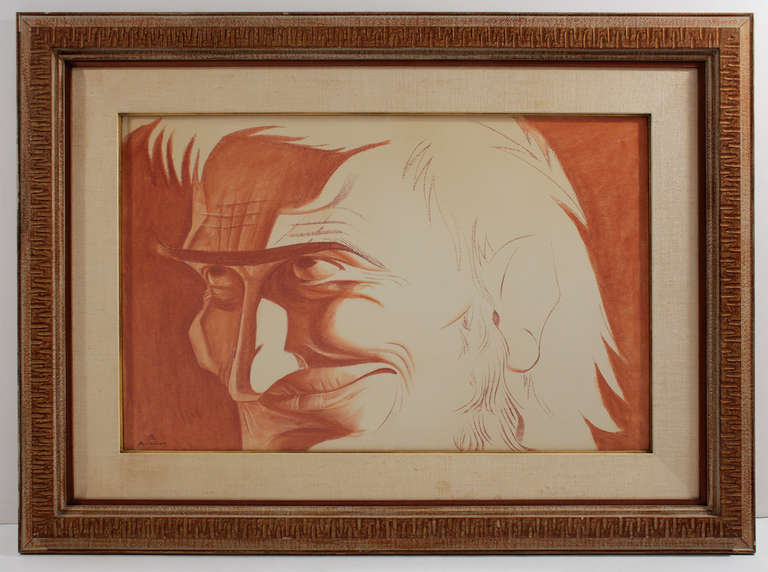 Framed watercolor/drawing by Polish-born painter and sculptor Stanislaw Szukalski from 1940.

Szukalski immigrated to the United States in his teens, where he joined the arts scene in Chicago and became a vital part of the 