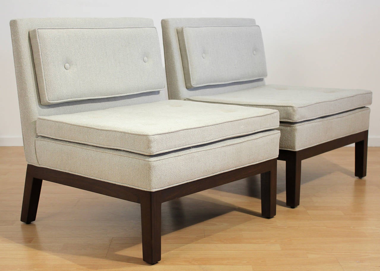 Mid-Century Modern Pair of Michael Taylor for Baker Slipper Lounge Chairs