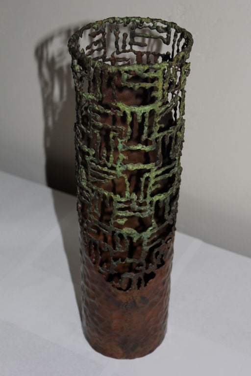 Italian Copper Vase by Marcello Fantoni For Sale