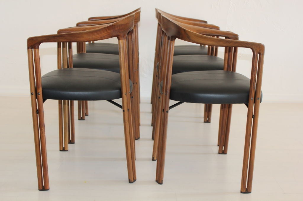 Set of Six Dining Chairs by Franco Poli 1