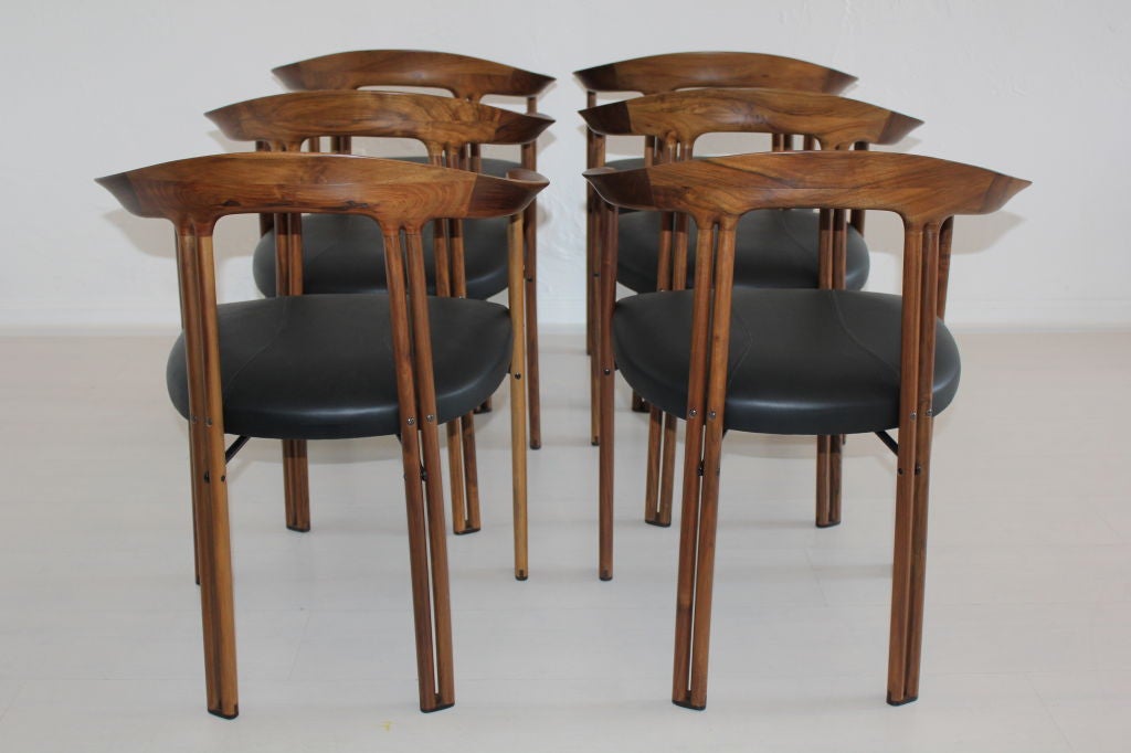 Set of Six Dining Chairs by Franco Poli 2