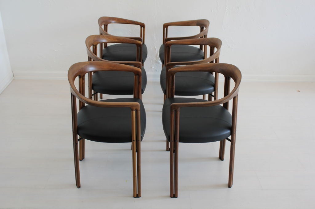 Set of Six Dining Chairs by Franco Poli 3